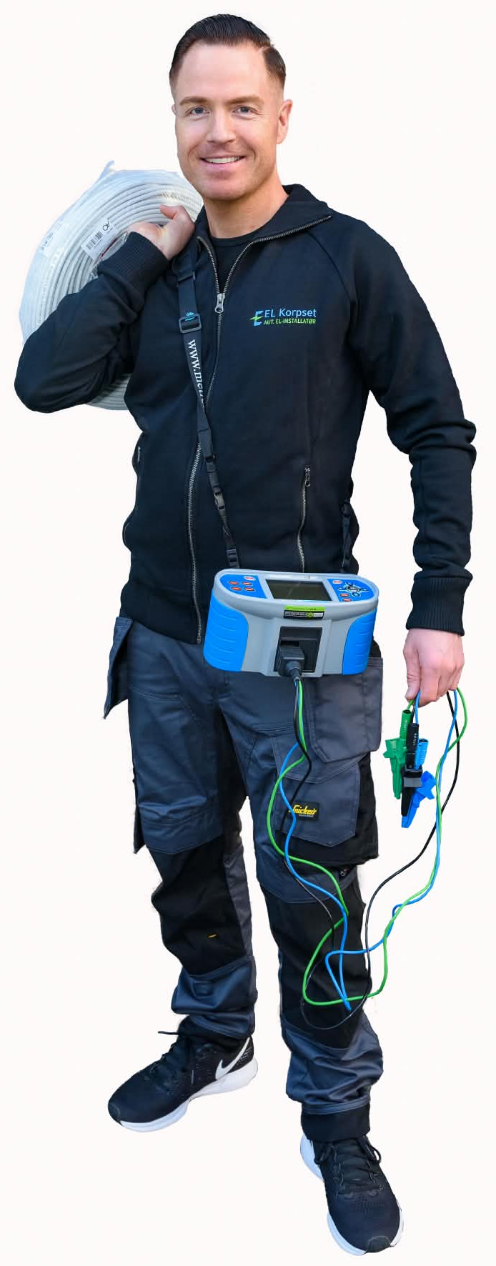 Elektriker udfører el-eftersyn